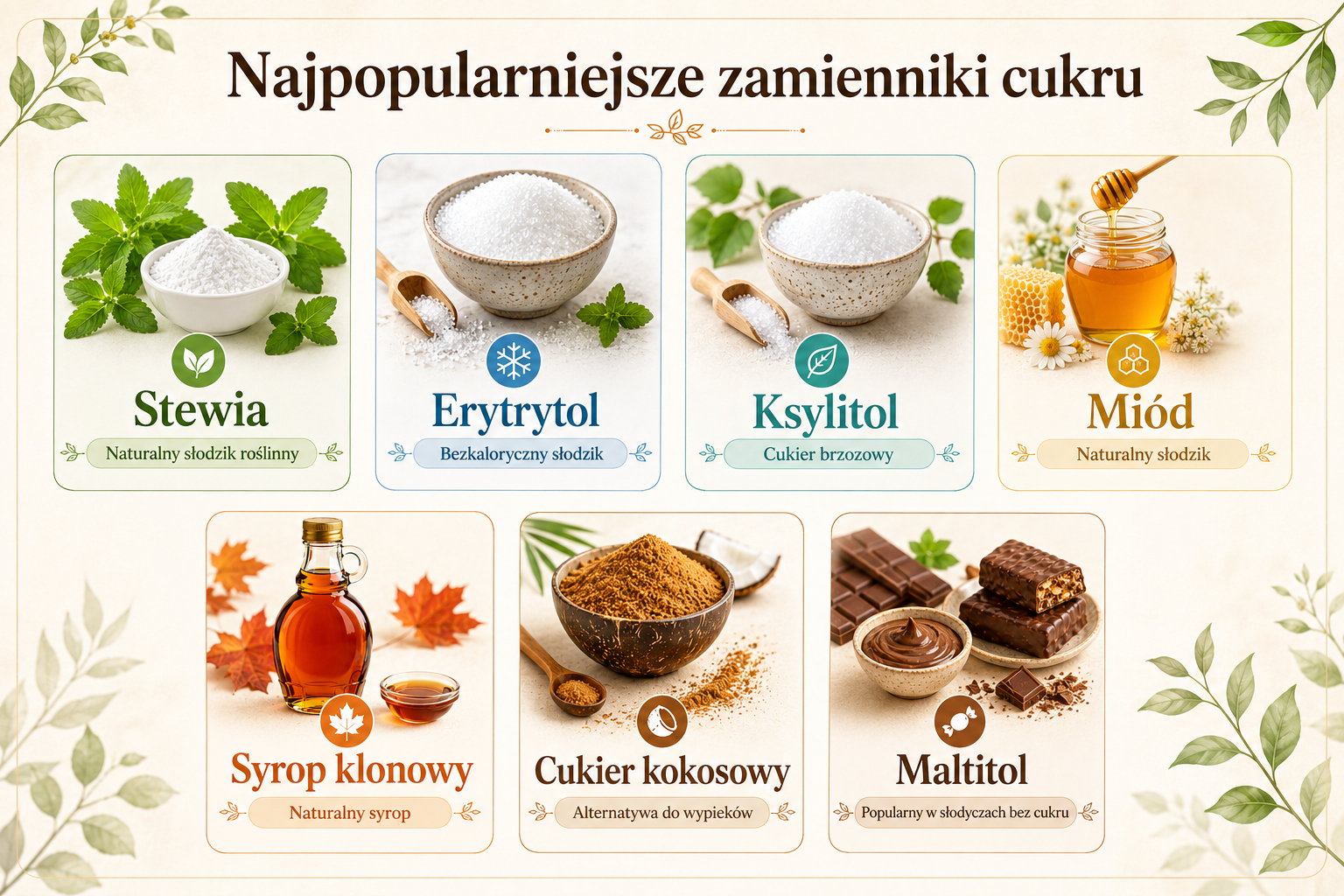 Najpopularniejsze zamienniki cukru